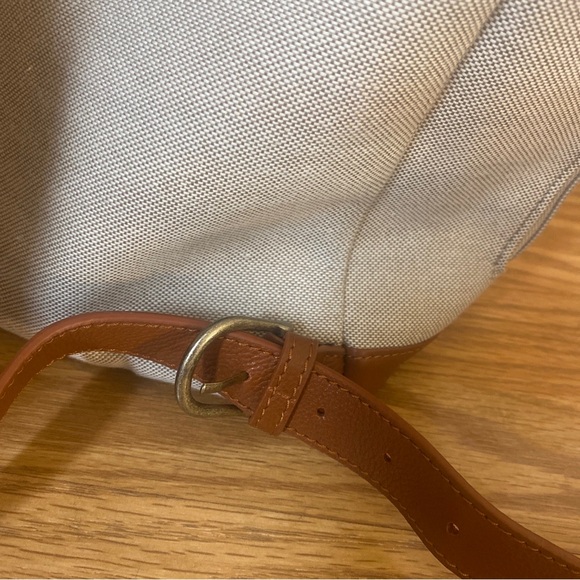 Leather And Canvas Backpack Georgia O’Keffe Museum Logo By Bellino - Picture 5 of 12